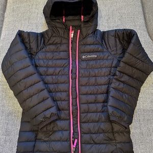 Columbia Girls Power Lite quilted jacket size medium Black